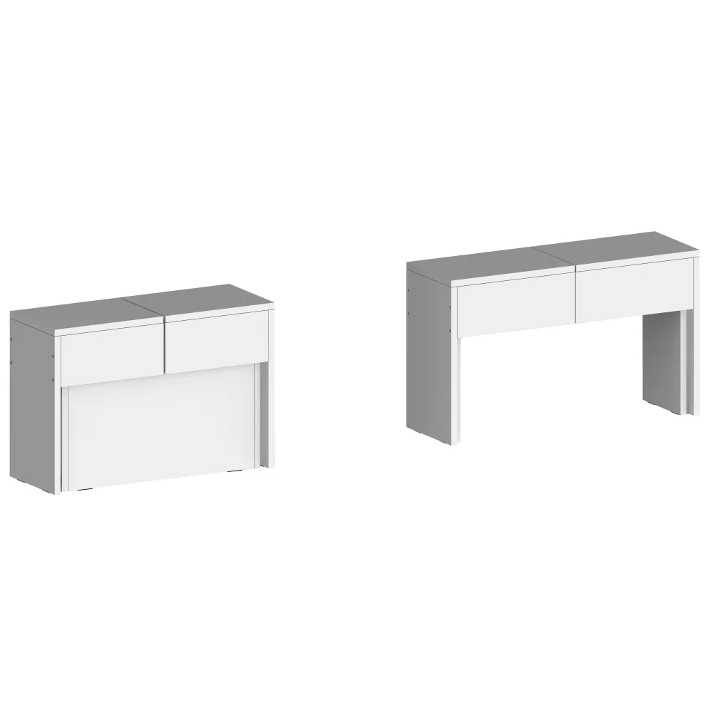Consolle Allungabile 66x25x45 cm Bianco Laccato Lucido - Eleganza per la Zona Giorno - Primavera