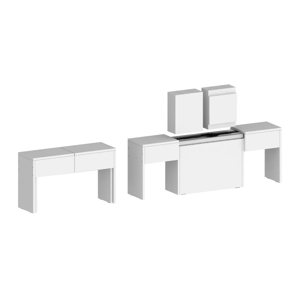 Consolle Allungabile 66x25x45 cm Bianco Laccato Lucido - Eleganza per la Zona Giorno - Primavera