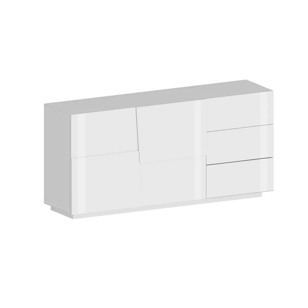 Credenza L.180 cm Bianco Laccato Lucido con Design Moderno per Zona Giorno - Urban