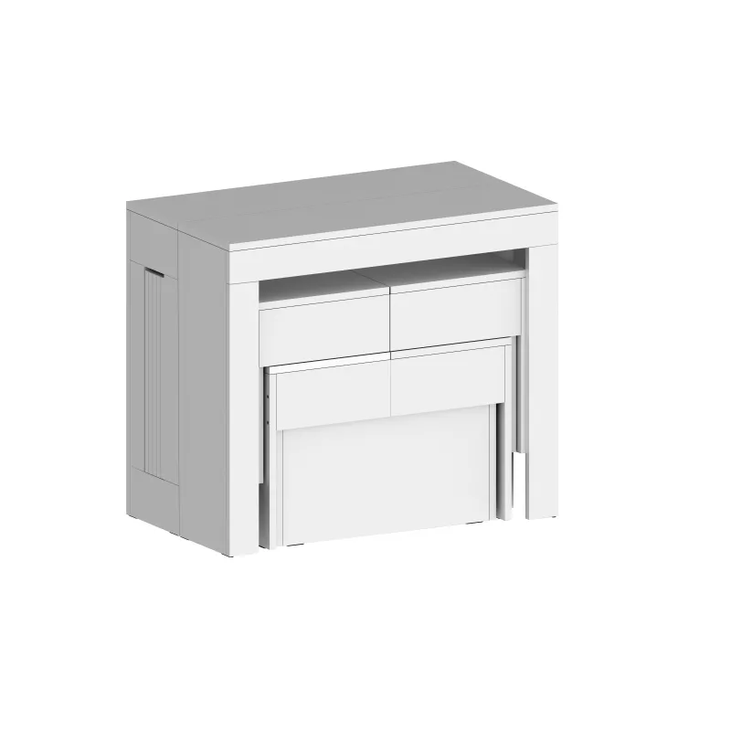 Consolle Allungabile 66x25x45 cm Bianco Laccato Lucido - Eleganza per la Zona Giorno - Primavera
