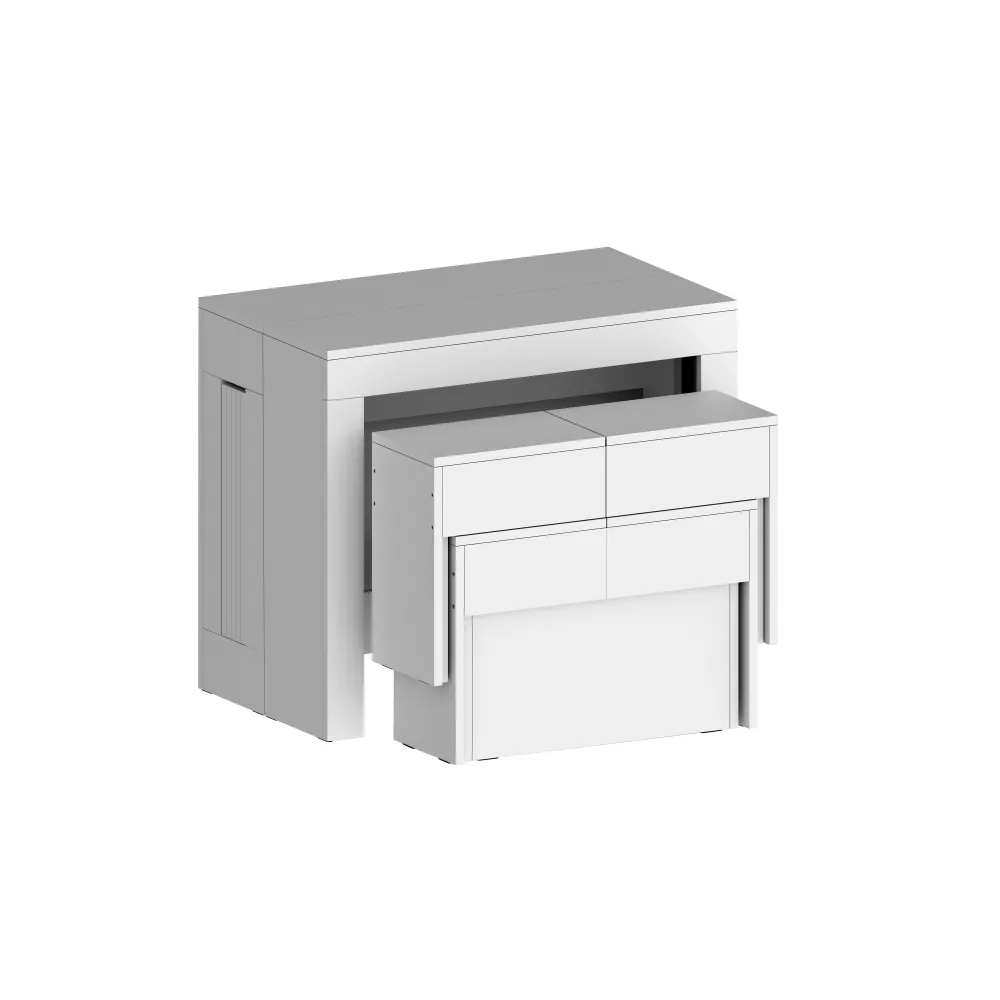 Consolle Allungabile 66x25x45 cm Bianco Laccato Lucido - Eleganza per la Zona Giorno - Primavera