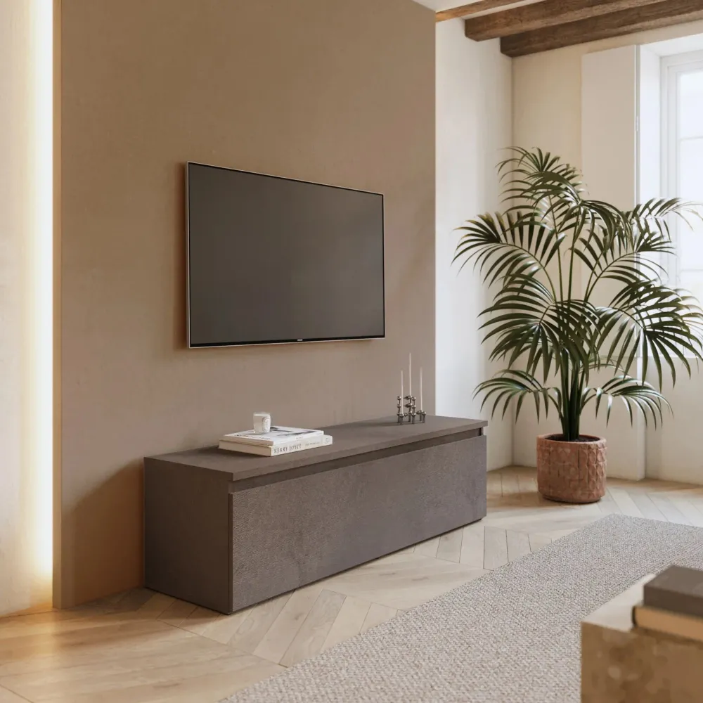 Base TV Bronzo 138x40x40 cm in melaminico - ETERNITY 2