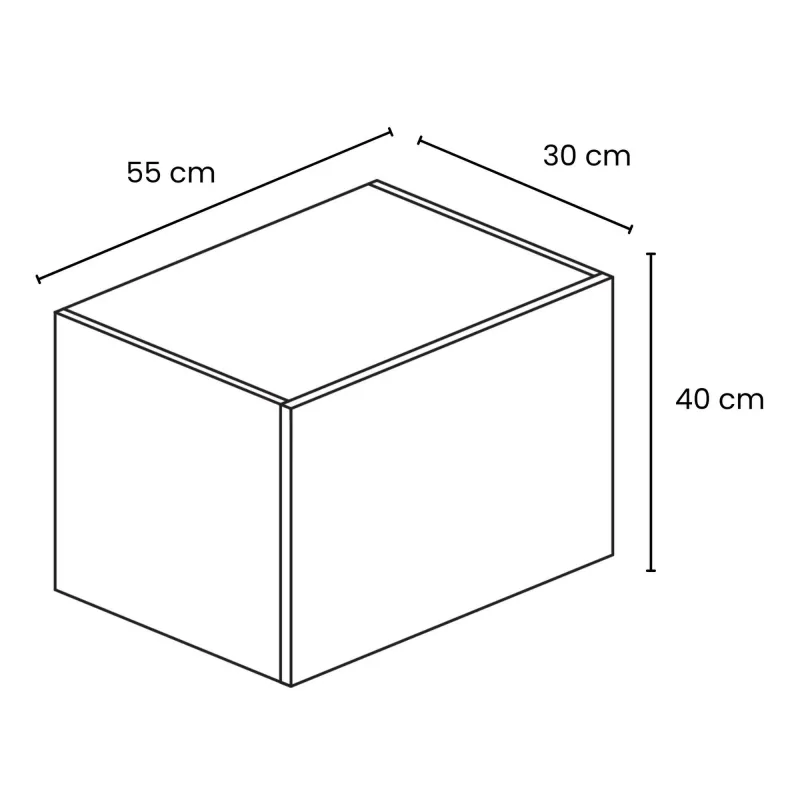 Mobile 1 anta Gesso 55x30x40 cm in melaminico - ETERNITY