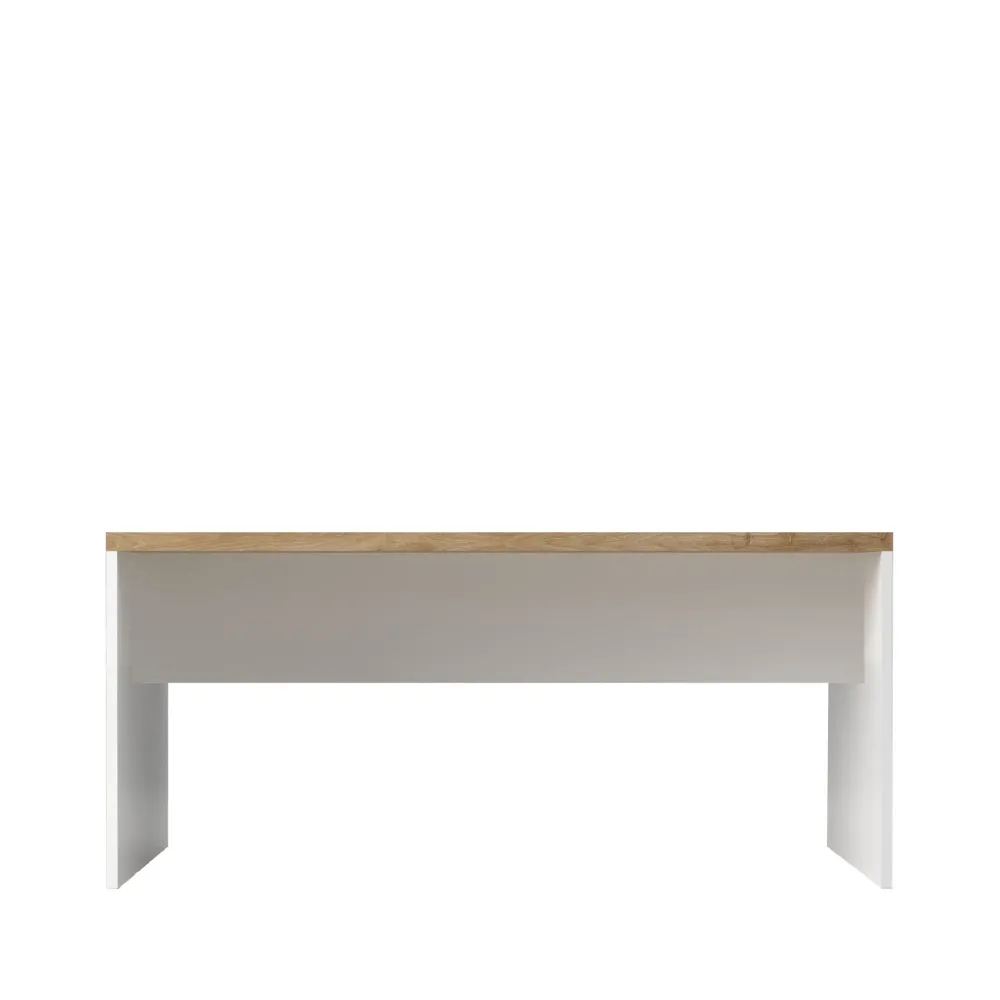 Scrivania 160x68x75 cm bianco lucido con piano rovere Cadiz - CLARK