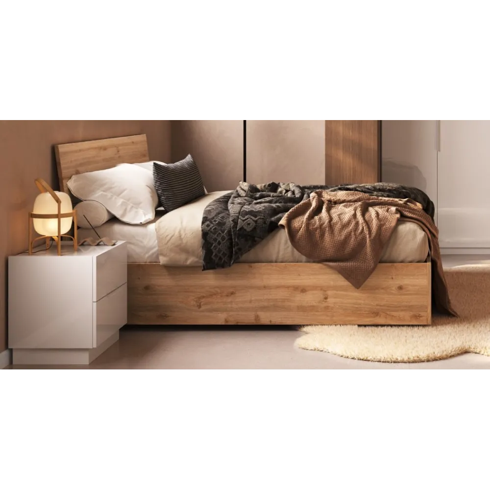 Letto matrimoniale 160 cm effetto legno cadiz - 171x207x101 cm - ARONA 2