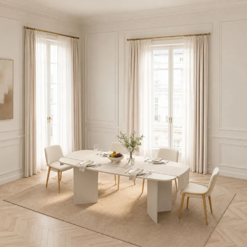 Tavolo fisso 210x100x78 cm con piano a botte cashmere - SAVOY
