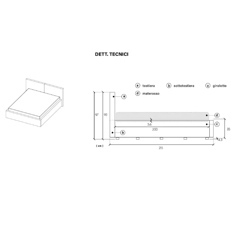 Letto matrimoniale 160 cm imbottito con contenitore 190x215x97 cm in velluto a coste tortora - MOON