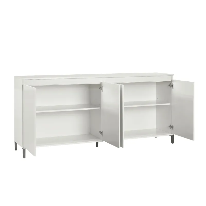 Madia 4 ante e 1 ripiano 184x40x84,3 cm bianco lucido e antracite - ALBERT