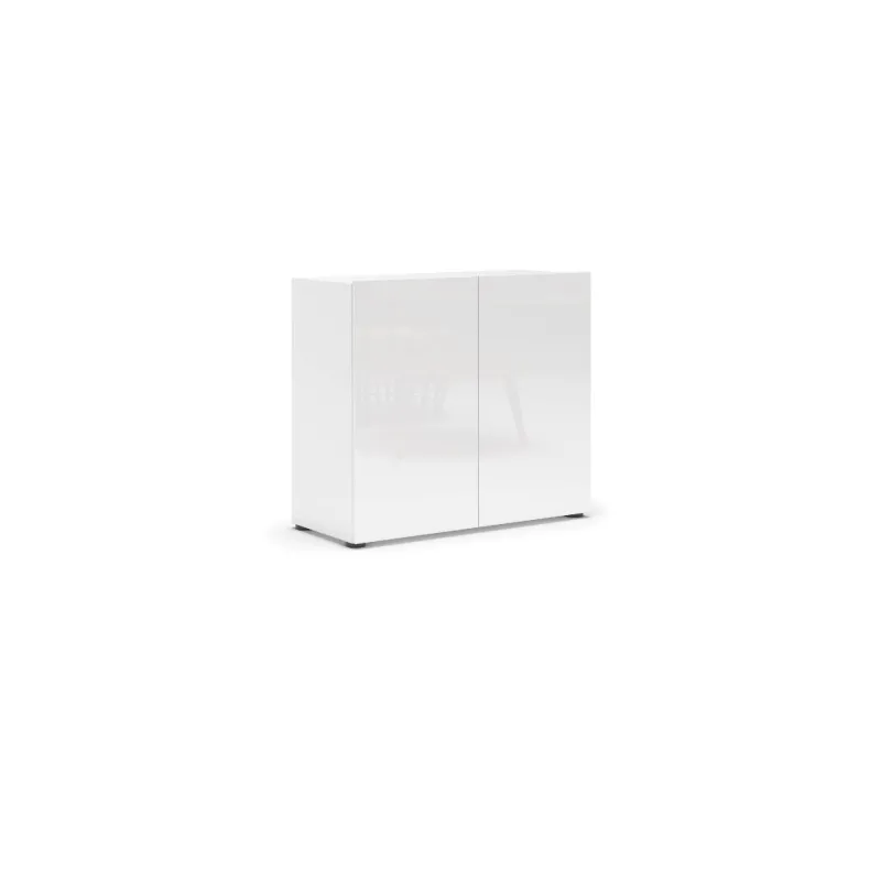 Madia 2 ante e 1 ripiano 90x38x79 cm bianco lucido - MASTER