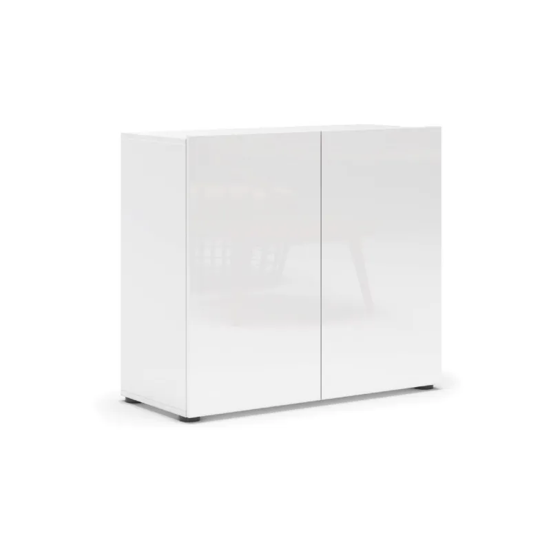 Madia 2 ante e 1 ripiano 90x38x79 cm bianco lucido - MASTER