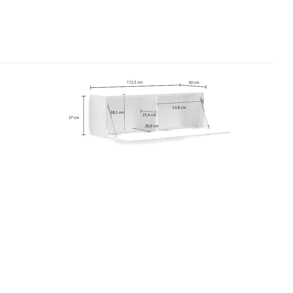 Pensile 2 ribalte 112x37x39 cm bianco lucido - MASTER 2