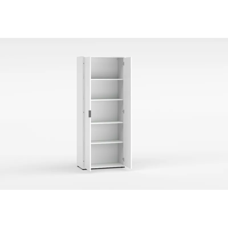 Armadio 2 ante e 4 ripiani 72x36x180 cm bianco lucido - JOKER