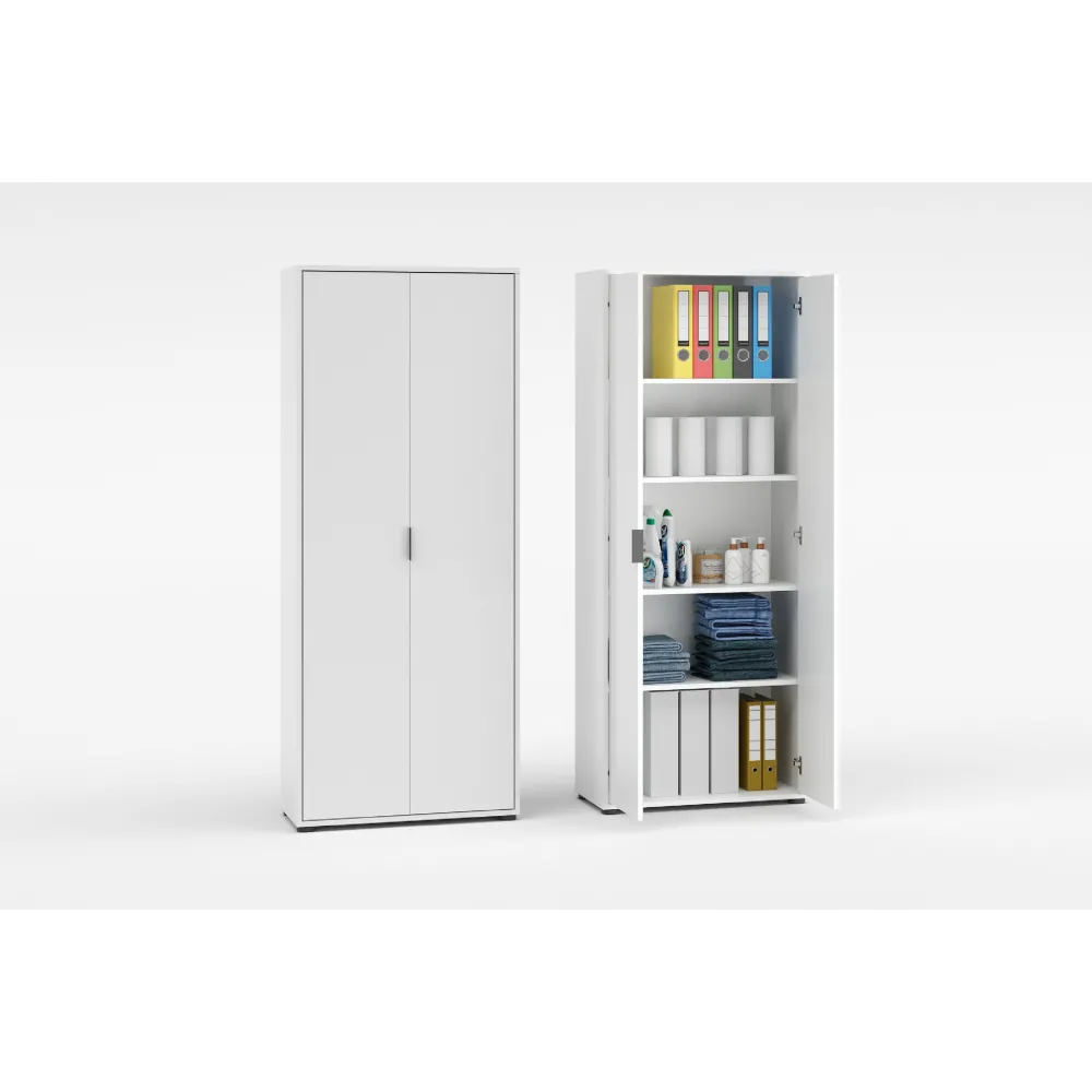 Armadio 2 ante e 4 ripiani 72x36x180 cm bianco lucido - JOKER