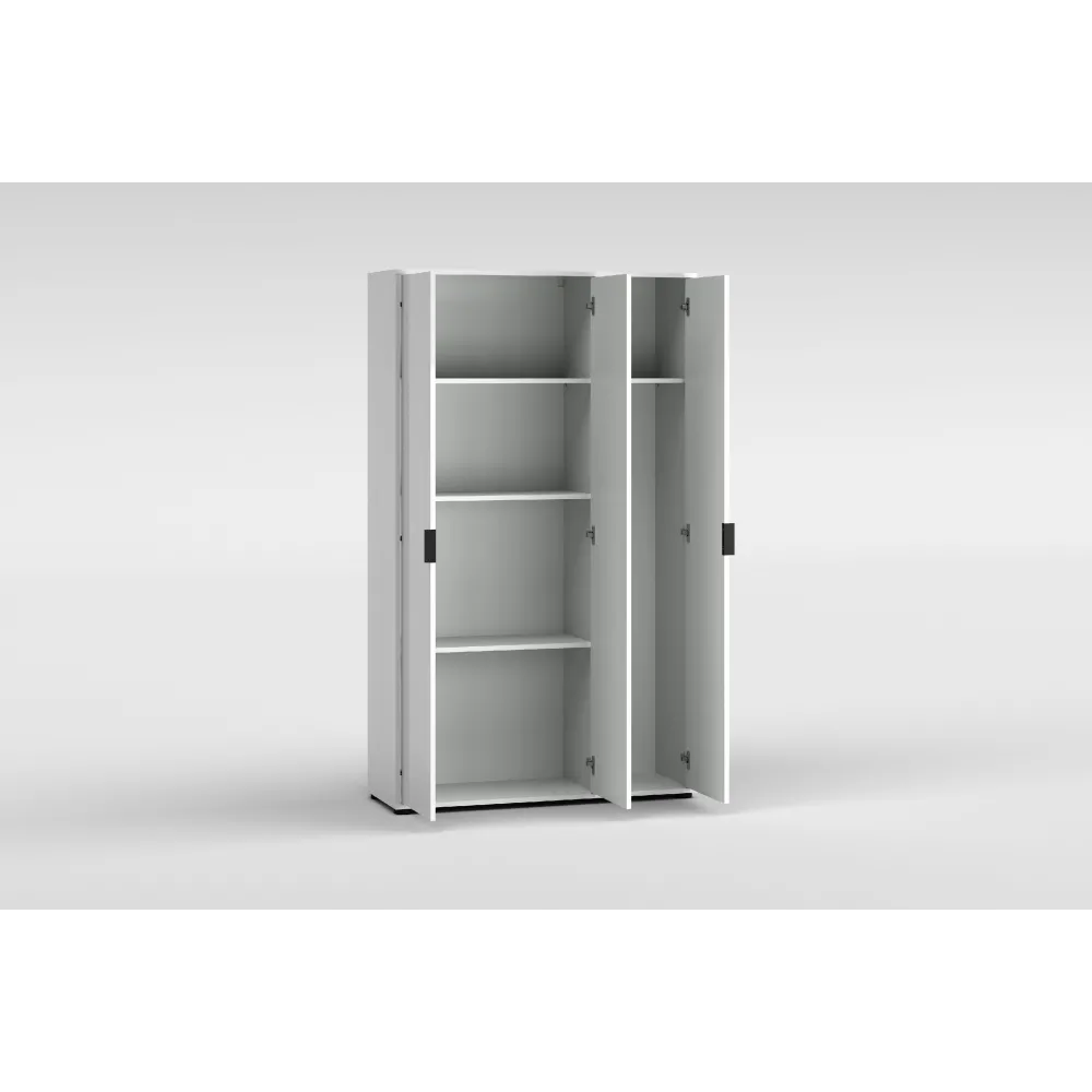 Armadio 3 ante e 3 ripiani 107x36x180 cm bianco lucido - JOKER
