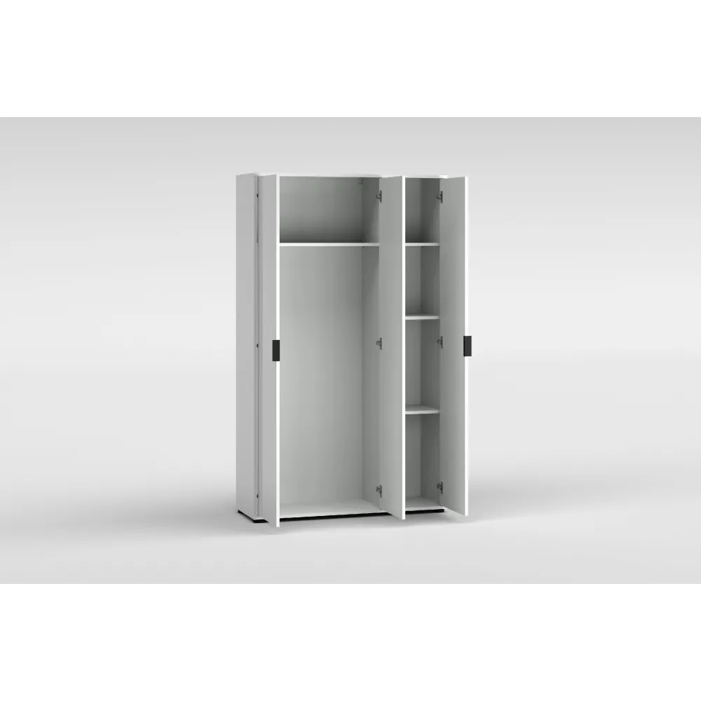 Armadio 3 ante e 3 ripiani 107x36x180 cm bianco lucido - JOKER