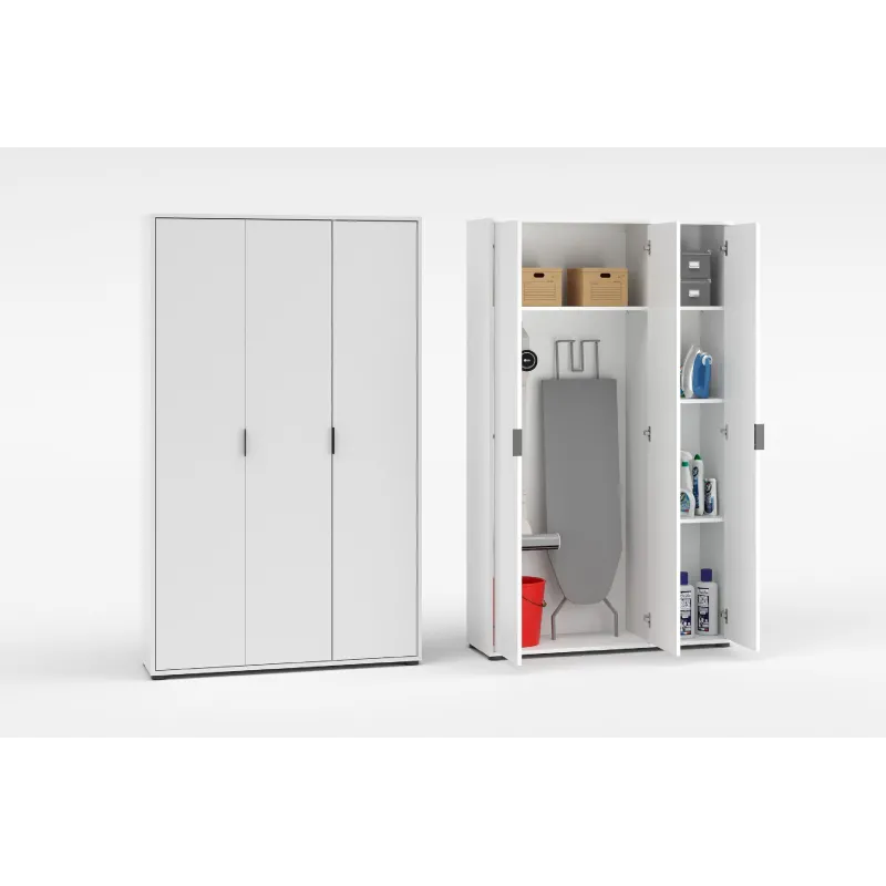 Armadio 3 ante e 3 ripiani 107x36x180 cm bianco lucido - JOKER