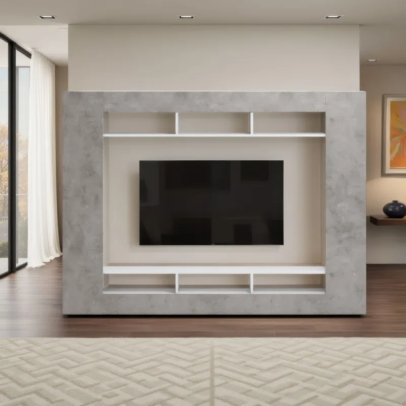 Parete attrezzata 216x34x159 cm cemento - KIMI