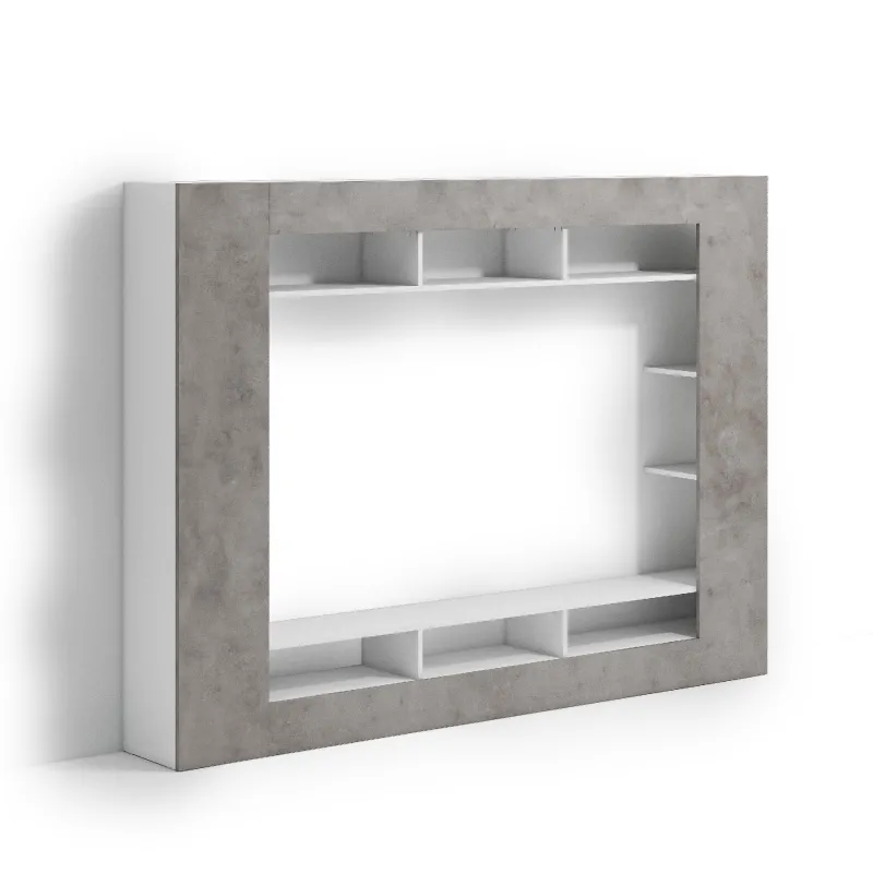 Parete attrezzata 216x34x159 cm cemento - KIMI