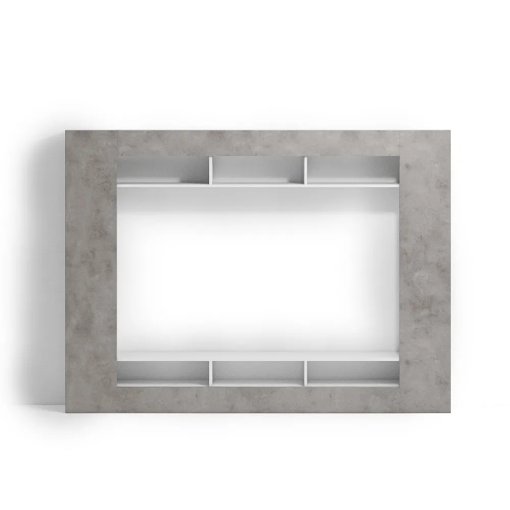 Parete attrezzata 216x34x159 cm cemento - KIMI