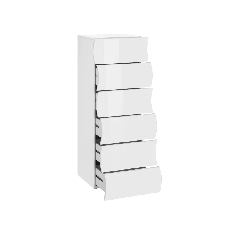 Mare Settimino 6 Cassetti Bianco Laccato Lucido - Web Convenienza