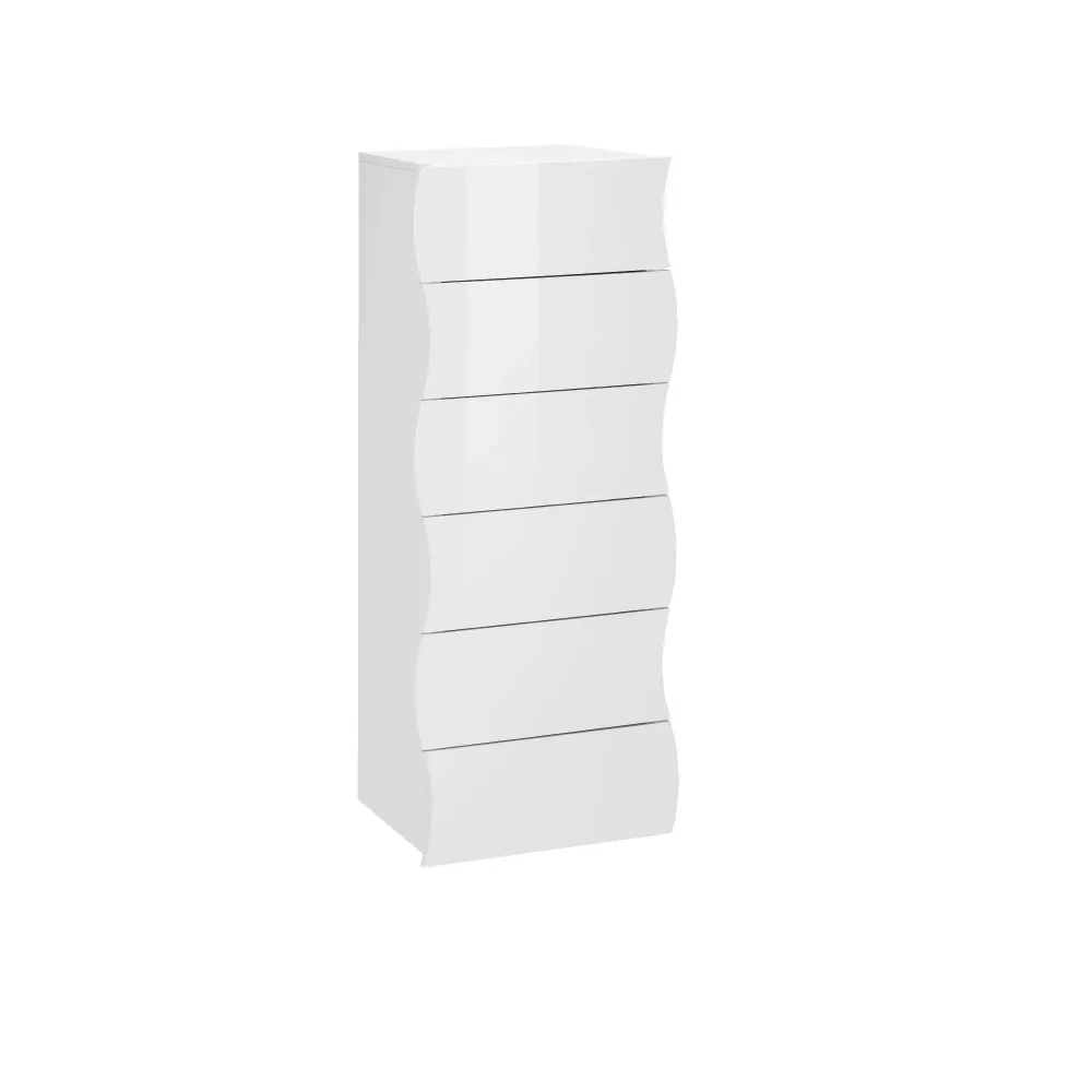 Mare Settimino 6 Cassetti Bianco Laccato Lucido - Web Convenienza