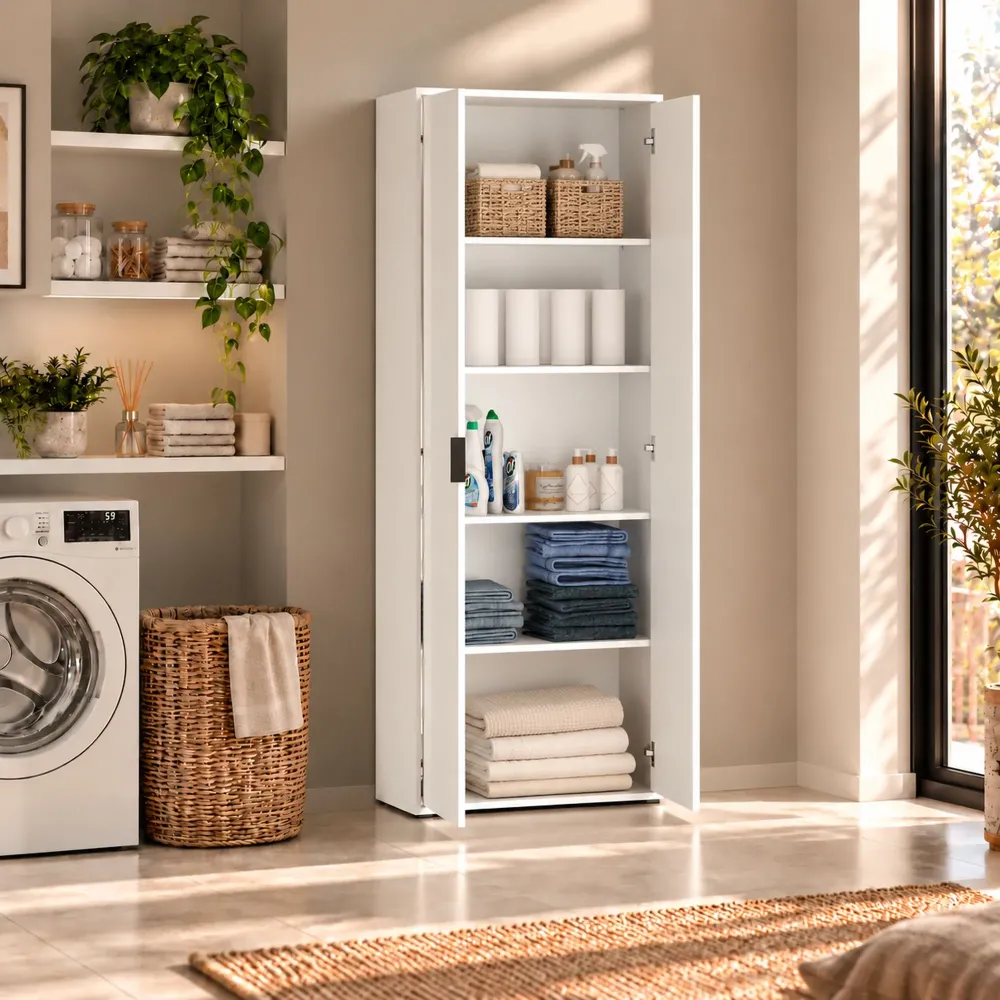 Armadio 2 ante 72x36x180 cm bianco lucido JOKER | Web Convenienza