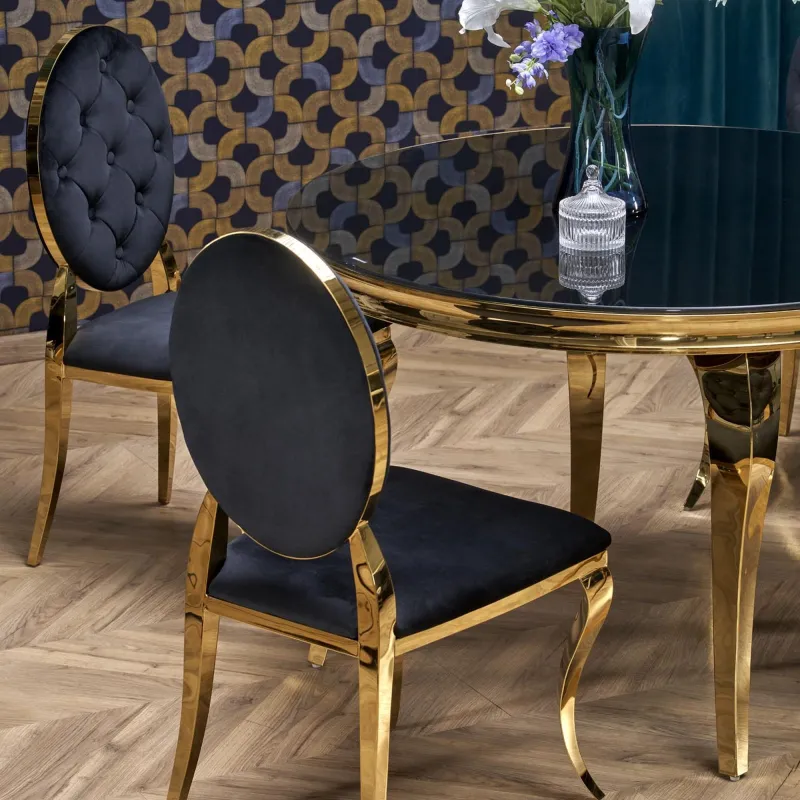 Tavolo 120x76x77 cm oro e nero - PELAGO