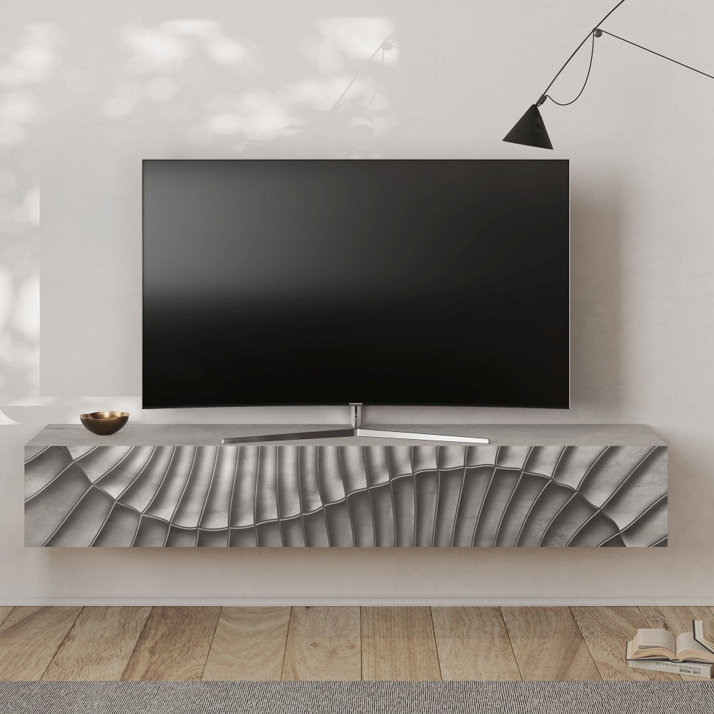 Contenitore sospeso 180×28×30 grigio scuro con anta a ribalta - Dune
