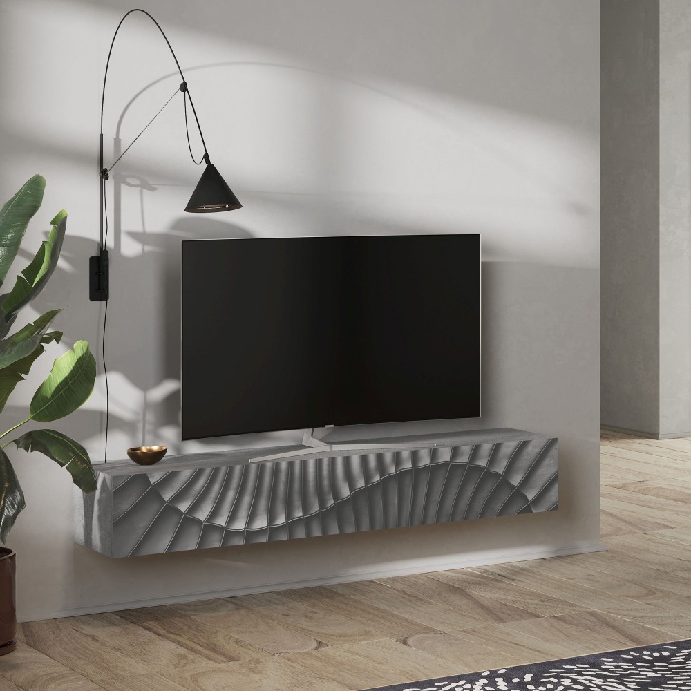 Contenitore sospeso 180×28×30 grigio scuro con anta a ribalta - Dune 2