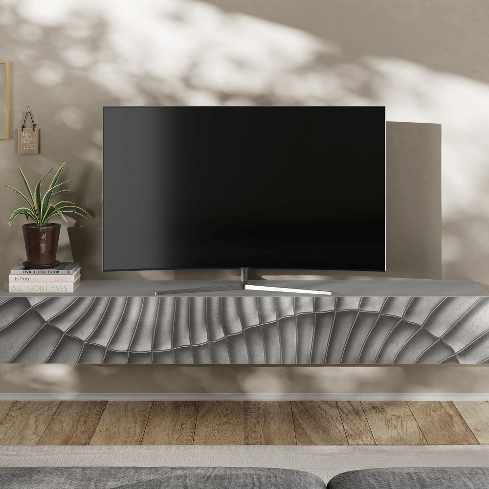 Contenitore sospeso 210×28×30 grigio scuro con anta a ribalta - Dune