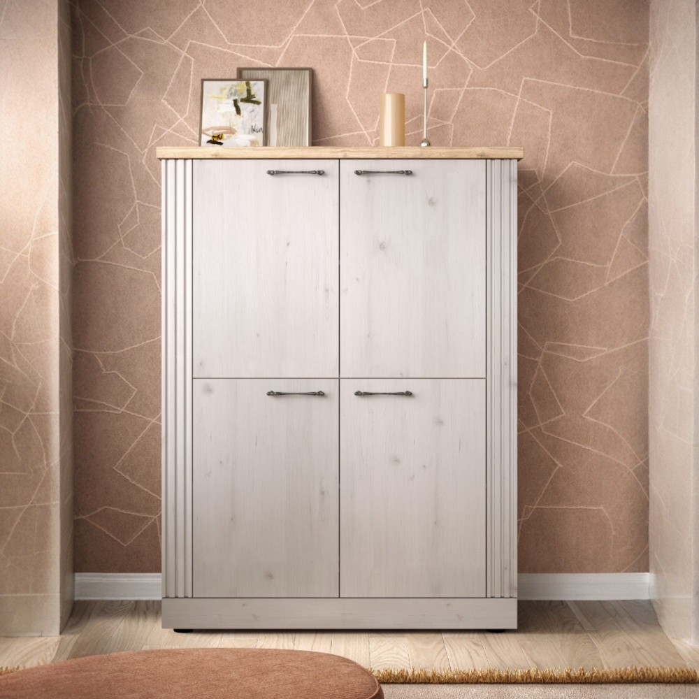 Armadio contenitore 211×57×44 rovere meringa con top rovere chiaro - Grove