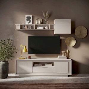 Base TV 184×58×50 cashmere con 2 ante e 1 cassetto - Sky