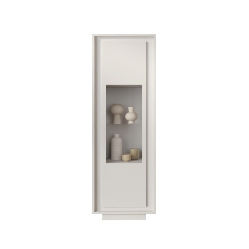 Vetrina 67×197×40 bianco opaco con anta in vetro - Sky