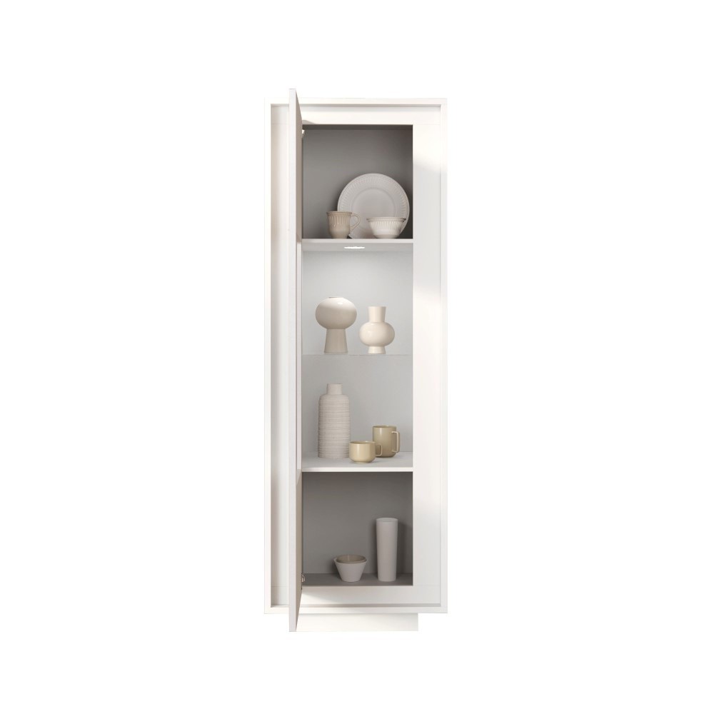 Vetrina 67×197×40 bianco opaco con anta in vetro - Sky