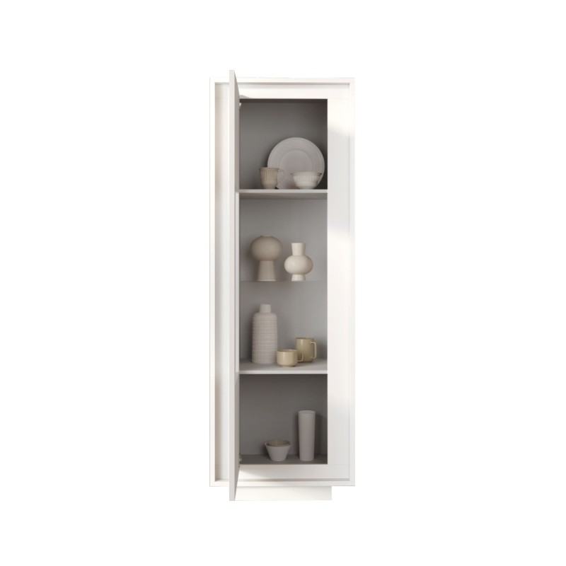 Vetrina 67×197×40 bianco opaco con anta in vetro - Sky