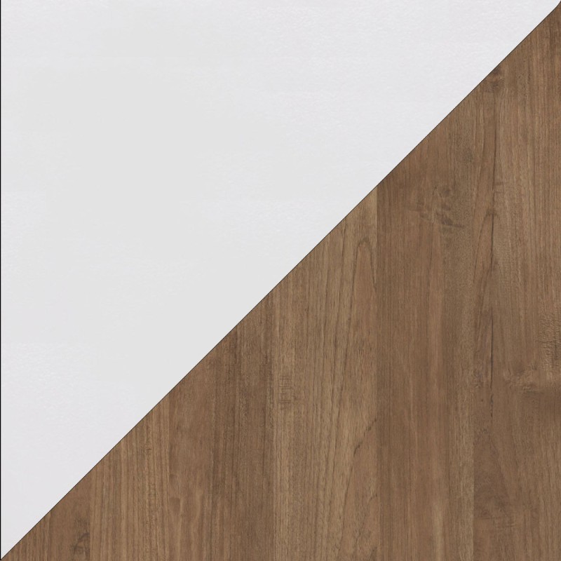 Vetrina 67×197×40 bianco opaco e Mercure Oak con anta in vetro - Sky