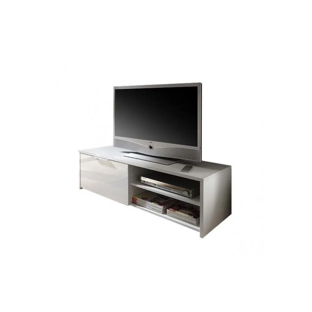 Porta TV 122x38x42 cm Bianco Lucido Design Essenziale - Sorrento