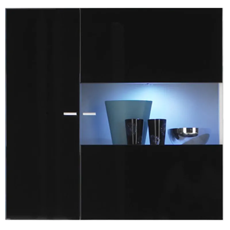 Vetrina 97x94x36 cm Bianco-nero LED RGB Design Moderno - Primo