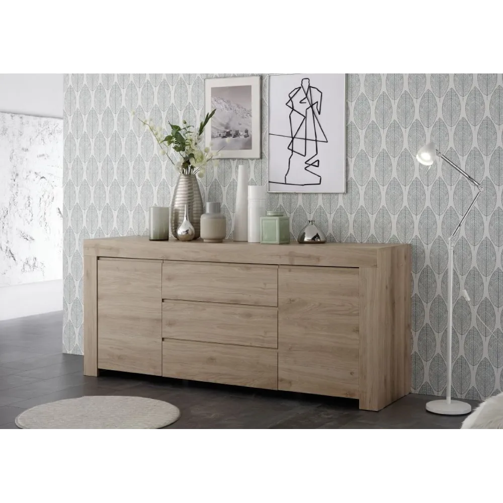 Madia 184x81x42 cm Bianco Laccato Opaco Gola Superiore - Firenze