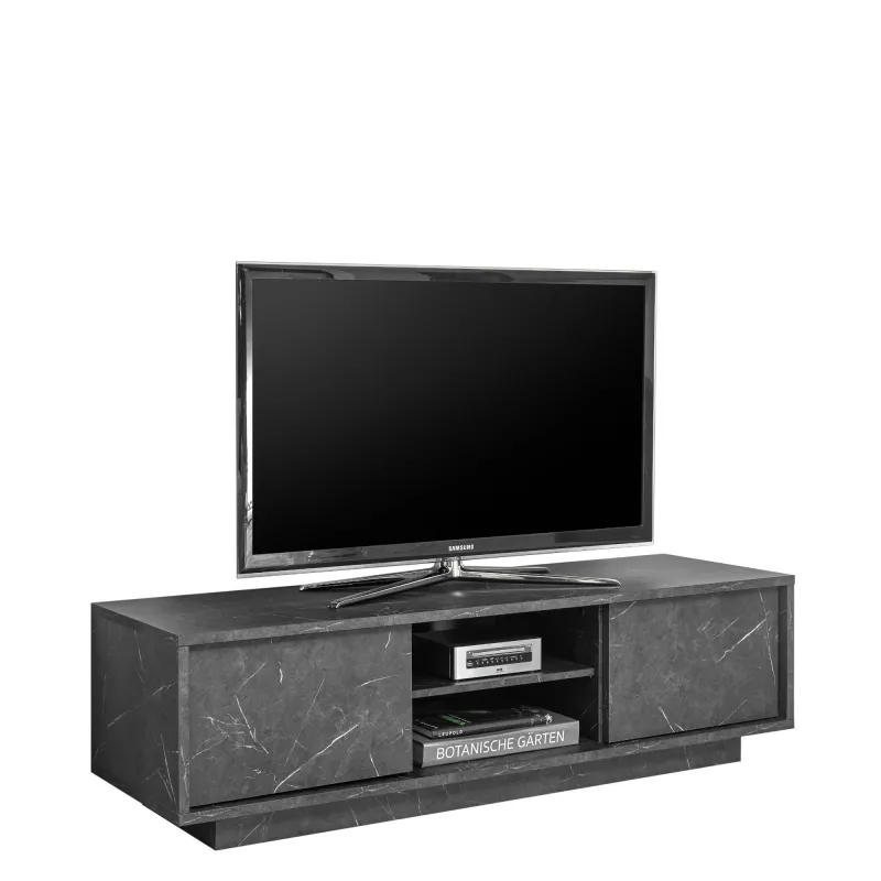 Porta TV 139x43x44 cm Marmo Nero 2 Ante Vano Centrale - Carrara