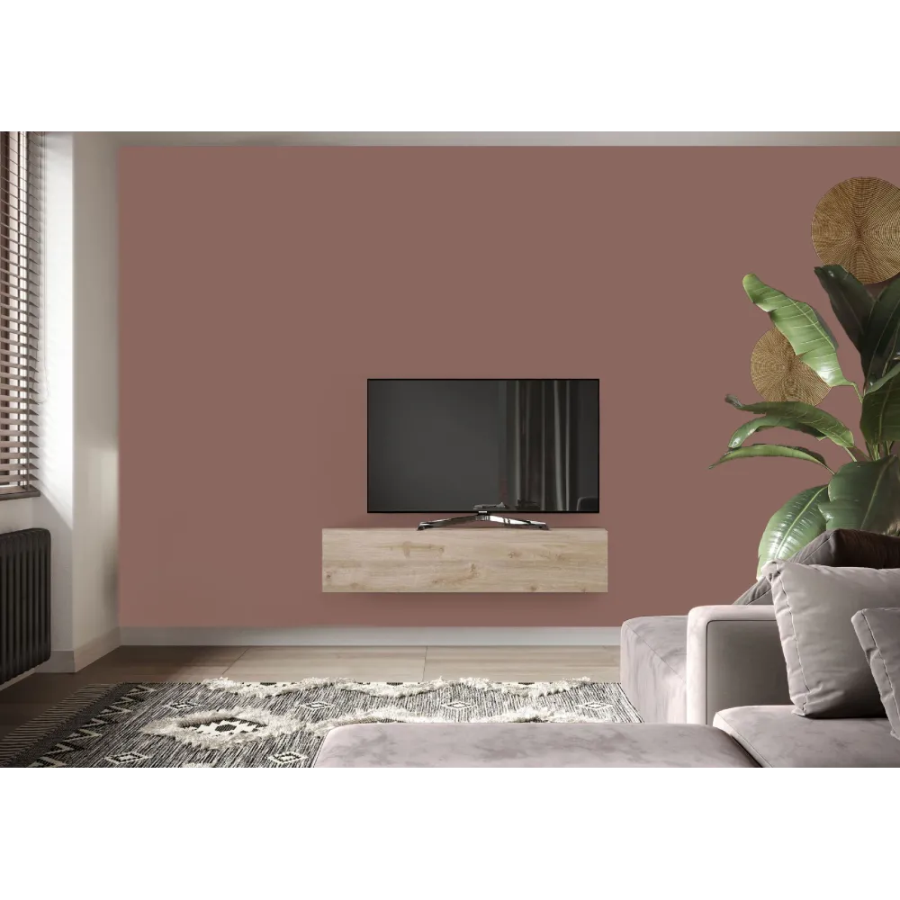 Pensile ribalta/vasistas 138×30×29 cadiz con finitura cemento e apertura versatile - ETERNITY