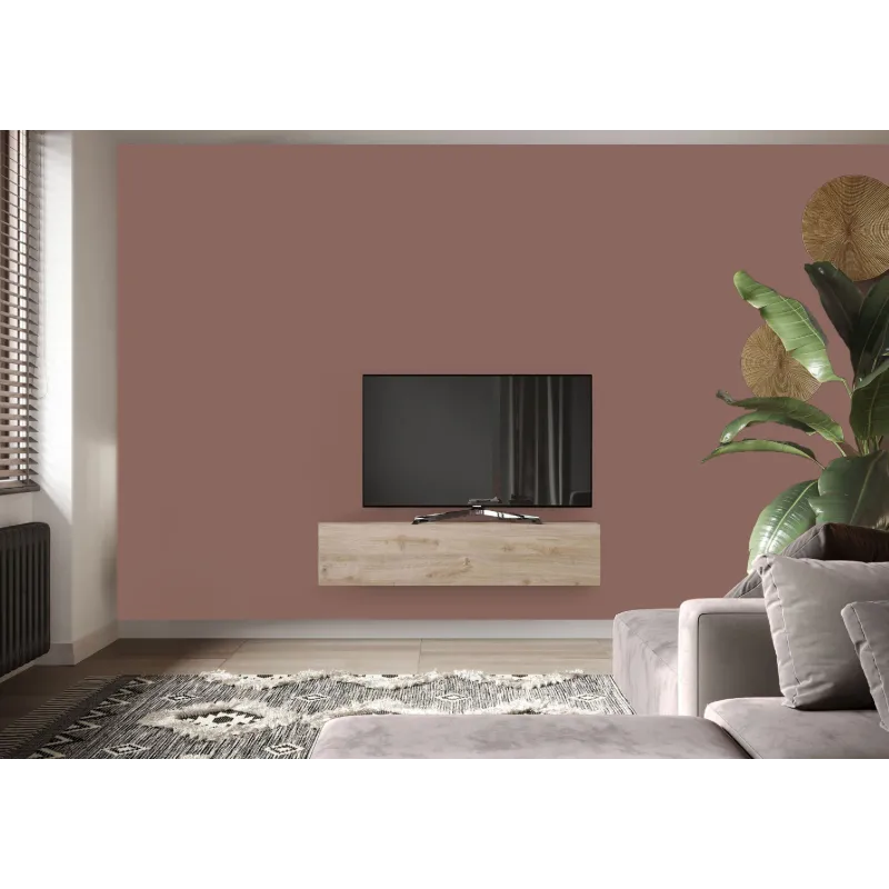 Pensile ribalta/vasistas 138×30×29 cadiz con finitura cemento e apertura versatile - ETERNITY