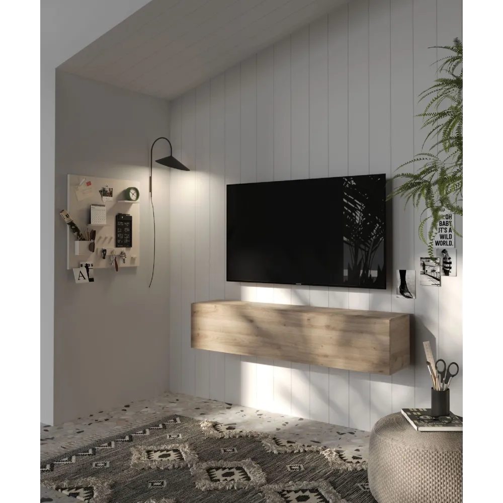 Pensile ribalta/vasistas 138×30×29 cadiz con finitura cemento e apertura versatile - ETERNITY