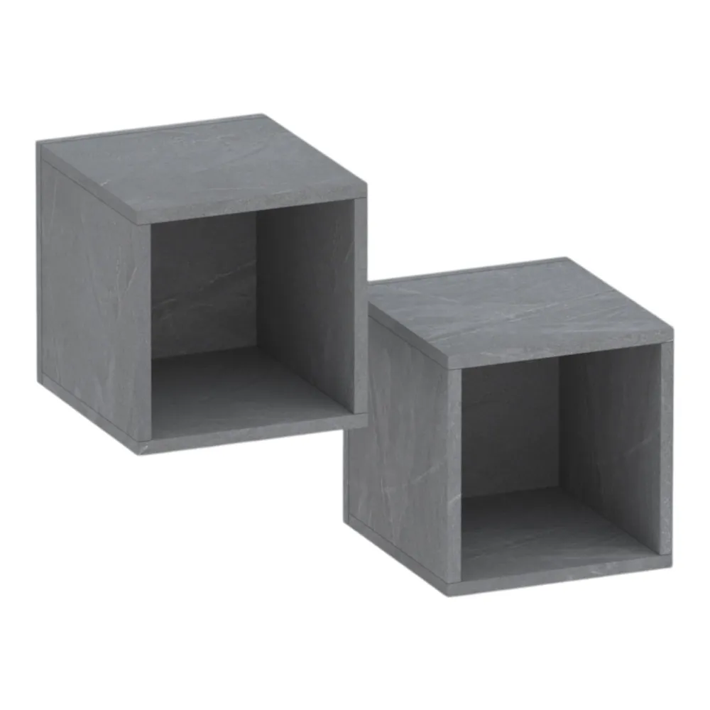 Set 2 cubi pensili 28x29h cm color piombo - Eternity