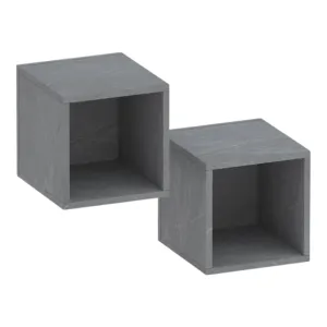 Set 2 cubi pensili 28x29h cm color piombo - Eternity