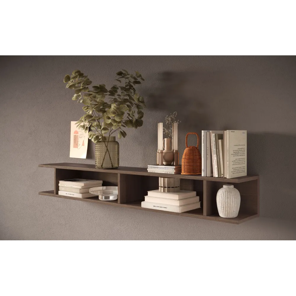 Mensola 138×21×20 mercure in finitura opaca con doppia installazione - ETERNITY