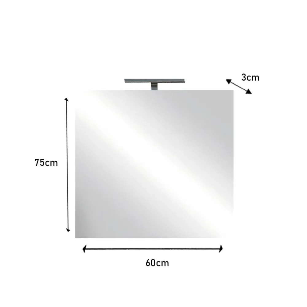 Specchiera 60×75×4 cm con applique LED integrato - DAMA