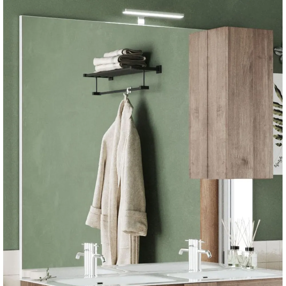Specchiera 120×110×18 cm bianco lucido retroilluminata a LED - JUPITER 2