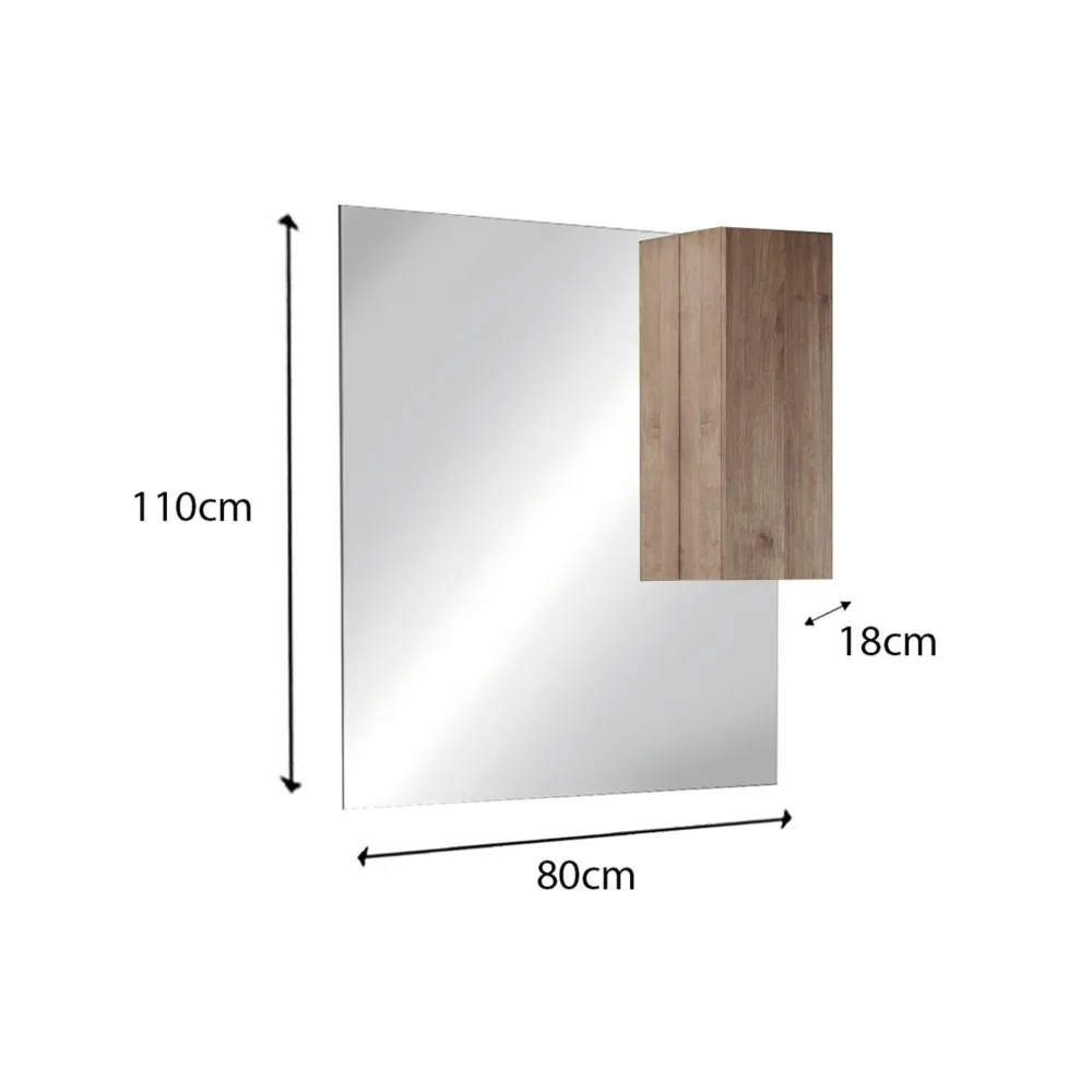 Specchiera 80×110×18 cm bianco lucido retroilluminata a LED - JUPITER 2