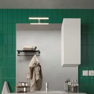 Specchiera 80×110×18 cm bianco lucido retroilluminata a LED - SPACE